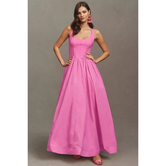 BHLDN Jemma Scoop-Neck Corset Fit & Flare Maxi Dress XS - Picture 1 of 4